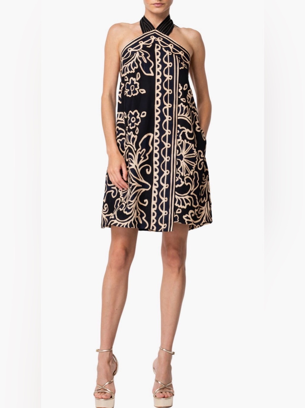Printed Halter Mini Dress
